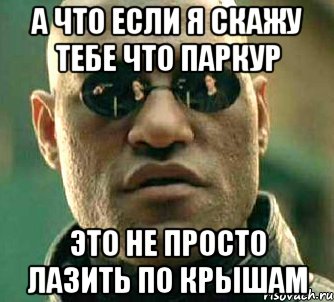 а что если я скажу тебе что паркур это не просто лазить по крышам, Мем  а что если я скажу тебе