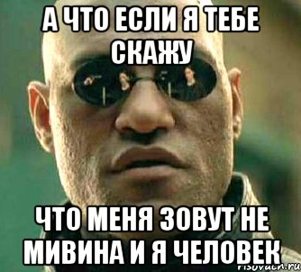 А ЧТО ЕСЛИ Я ТЕБЕ СКАЖУ ЧТО МЕНЯ ЗОВУТ НЕ МИВИНА И Я ЧЕЛОВЕК, Мем  а что если я скажу тебе