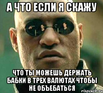 а что если я скажу что ты можешь держать бабки в трех валютах чтобы не объебаться, Мем  а что если я скажу тебе