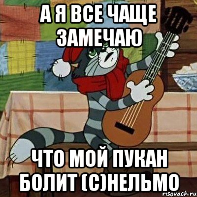 а я все чаще замечаю что мой пукан болит (с)Нельмо, Мем Кот Матроскин с гитарой