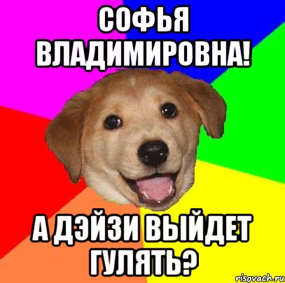 Софья Владимировна! А Дэйзи выйдет гулять?, Мем Advice Dog