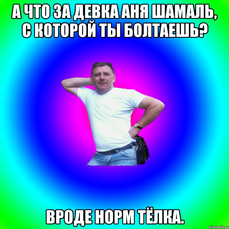 А что за Девка Аня Шамаль, с которой ты болтаешь? Вроде норм тёлка., Мем Артур Владимирович