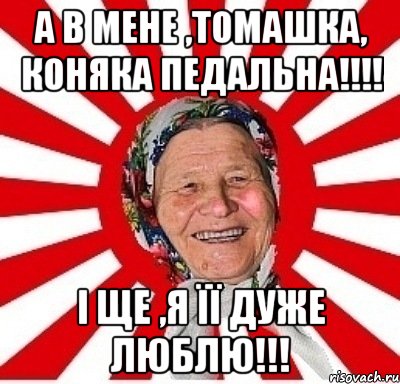 А в мене ,Томашка, коНяка педальнА!!!! І ще ,я її дуже люблю!!!, Мем  бабуля