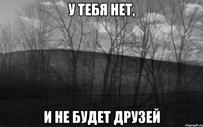 у тебя нет, и не будет друзей, Мем безысходность лес