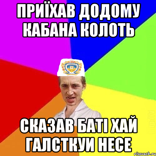 приїхав додому кабана колоть сказав баті хай галсткуи несе, Мем Чоткий Паца Горбачевського