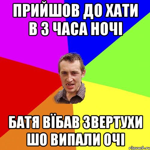 Прийшов до хати в 3 часа ночі Батя вїбав звертухи шо випали очі, Мем Чоткий паца