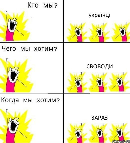 українці свободи зараз, Комикс Что мы хотим