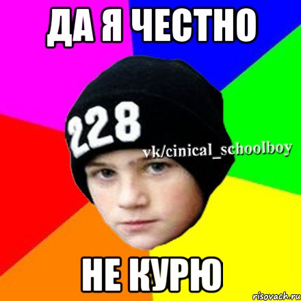 да я честно не курю, Мем  Циничный школьник 1