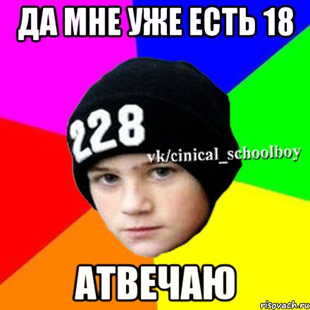 да мне уже есть 18 атвечаю, Мем  Циничный школьник 1