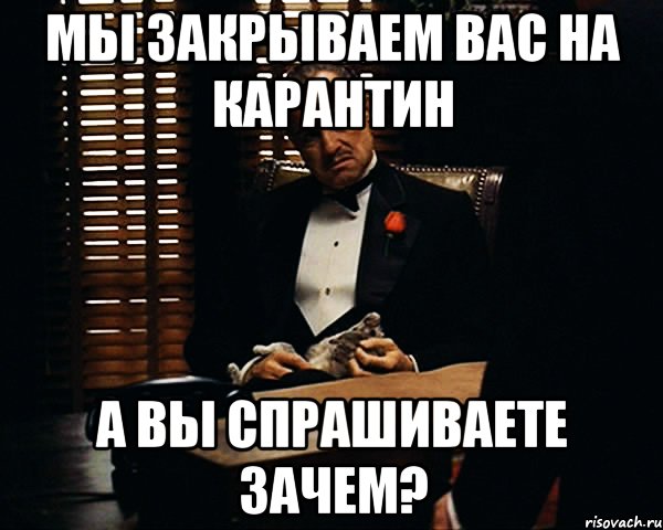 Мы закрываем вас на карантин а вы спрашиваете зачем?, Мем Дон Вито Корлеоне