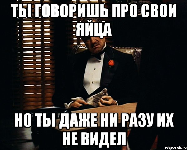 ты говоришь про свои яйца но ты даже ни разу их не видел, Мем Дон Вито Корлеоне