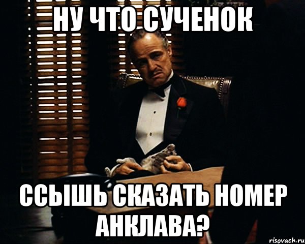 НУ что сученок ссышь сказать номер анклава?