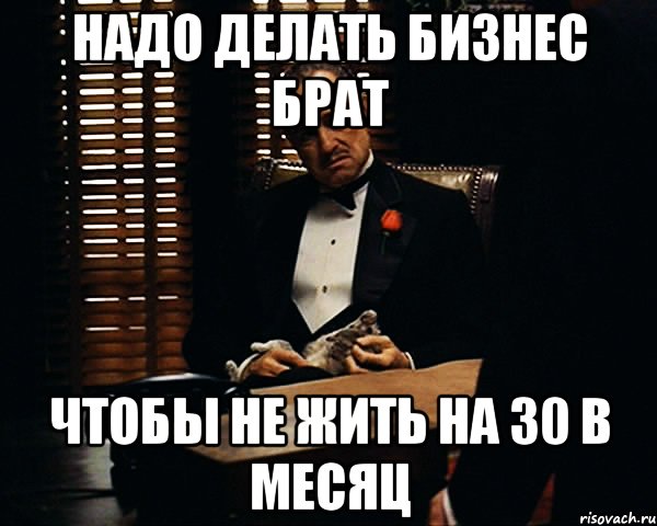 НАДО ДЕЛАТЬ БИЗНЕС БРАТ ЧТОБЫ НЕ ЖИТЬ НА 30 В МЕСЯЦ, Мем Дон Вито Корлеоне