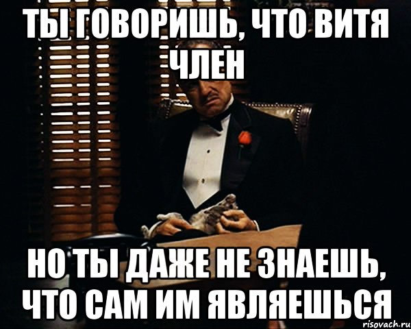 Ты говоришь, что Витя член Но ты даже не знаешь, что сам им являешься, Мем Дон Вито Корлеоне