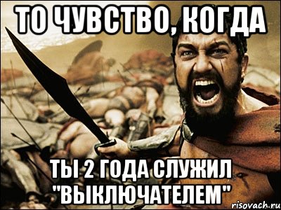 То чувство, когда Ты 2 года служил "выключателем", Мем Это Спарта