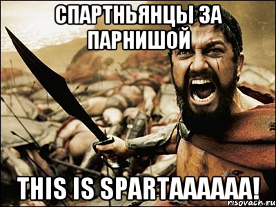 Спартньянцы за Парнишой This is Spartaaaaaa!, Мем Это Спарта