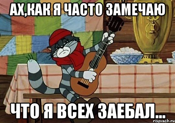 Ах,как я часто замечаю Что я всех Заебал..., Мем Грустный Матроскин с гитарой