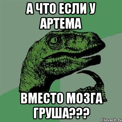 а что если у Артема вместо мозга груша???, Мем Филосораптор