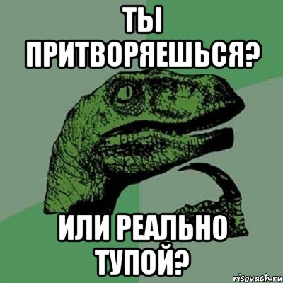 ты притворяешься? или реально тупой?, Мем Филосораптор