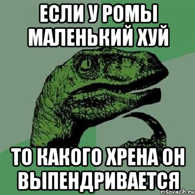 если у ромы маленький хуй то какого хрена он выпендривается, Мем Филосораптор