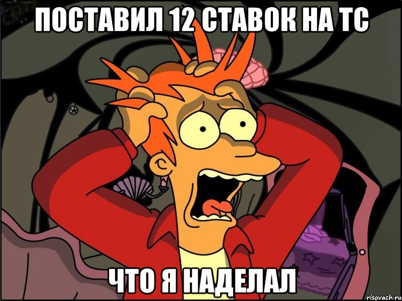 Поставил 12 ставок на ТС Что я наделал, Мем Фрай в панике