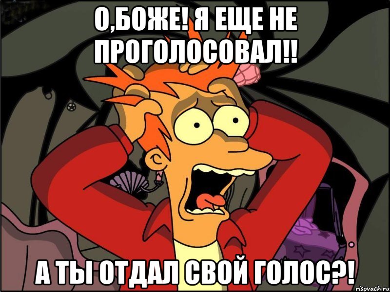 О,боже! Я еще не проголосовал!! А ты отдал свой голос?!, Мем Фрай в панике