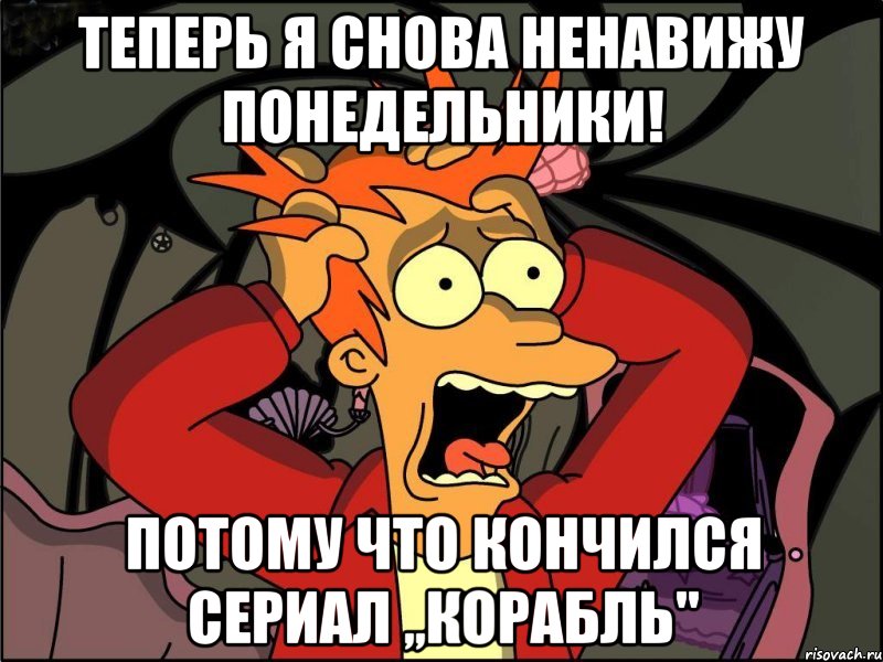 Теперь я снова ненавижу понедельники! Потому что кончился сериал ,,Корабль", Мем Фрай в панике