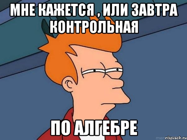 мне кажется , или завтра контрольная ПО АЛГЕБРЕ, Мем  Фрай (мне кажется или)