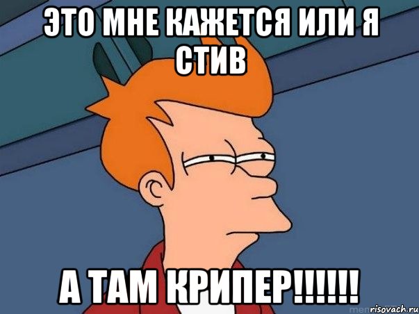 Это мне кажется или я Стив а там КРИПЕР!!!!!!, Мем  Фрай (мне кажется или)