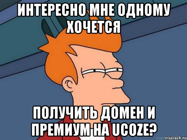 Интересно мне одному хочется получить домен и премиум на UCOZe?, Мем  Фрай (мне кажется или)