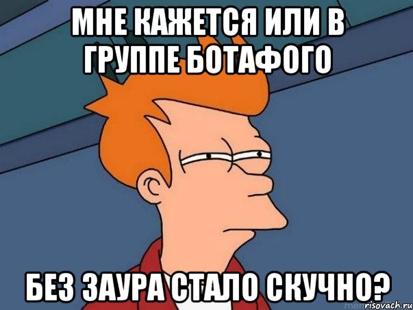 Мне кажется или в группе Ботафого без Заура стало скучно?, Мем  Фрай (мне кажется или)