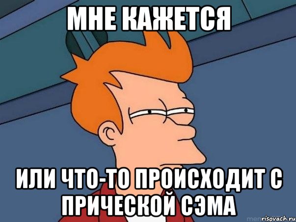 Мне кажется Или что-то происходит с прической Сэма, Мем  Фрай (мне кажется или)