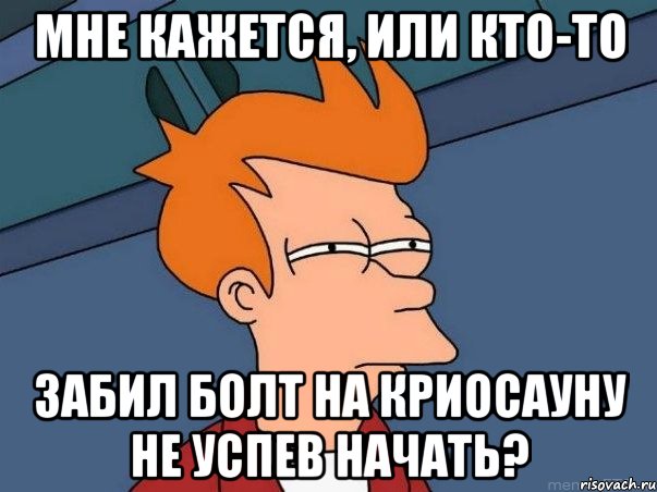 мне кажется, или кто-то забил болт на криосауну не успев начать?, Мем  Фрай (мне кажется или)