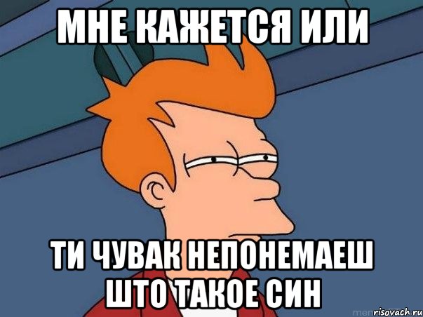 Мне кажется или Ти чувак непонемаеш што такое СИН, Мем  Фрай (мне кажется или)