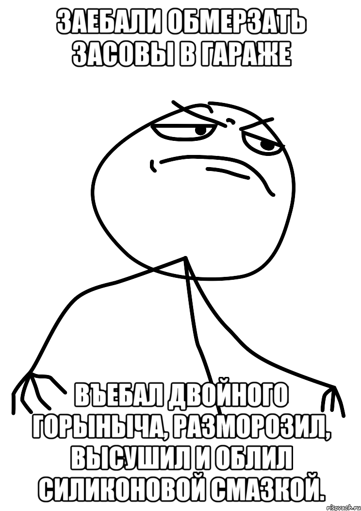 Заебали обмерзать засовы в гараже Въебал двойного горыныча, разморозил, высушил и облил силиконовой смазкой., Мем fuck yea