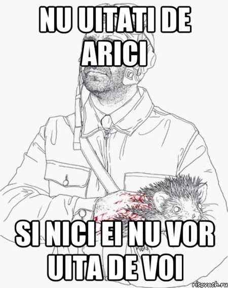 Nu uitati de arici Si nici ei nu vor uita de voi, Мем герой