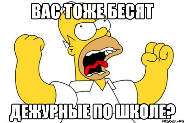 вас тоже бесят дежурные по школе?, Мем Разъяренный Гомер