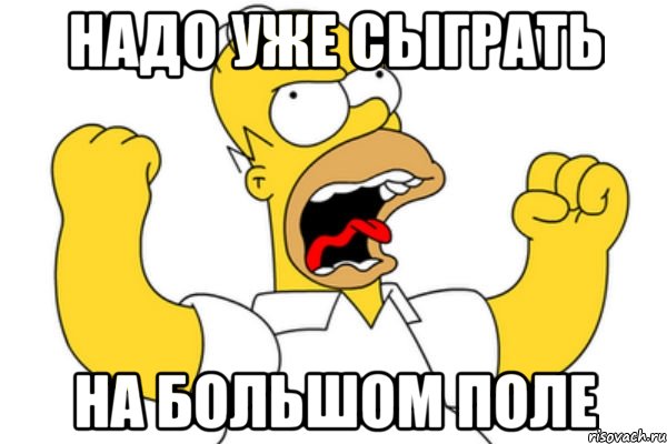 Надо уже сыграть на большом поле, Мем Разъяренный Гомер