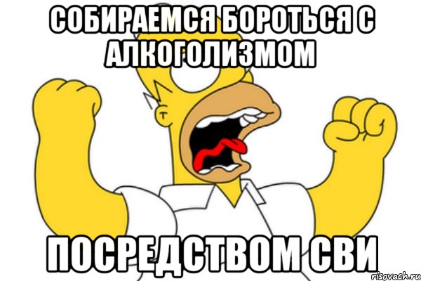 Собираемся бороться с алкоголизмом посредством Сви, Мем Разъяренный Гомер