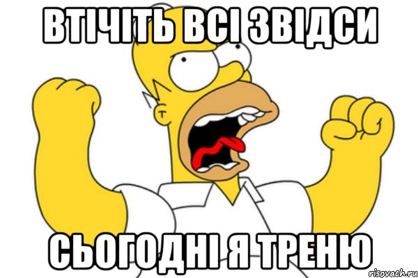 Втічіть всі звідси сьогодні я треню, Мем Разъяренный Гомер