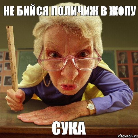 сука не бийся поличиж в жопу, Мем Злая училка