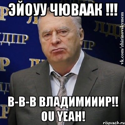 ЭЙОУУ ЧЮВААК !!! B-B-B BЛАДИМИИИР!! OU YEAH!, Мем Хватит это терпеть (Жириновский)