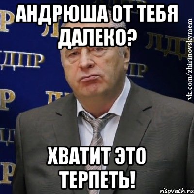 Андрюша от тебя далеко? Хватит это терпеть!, Мем Хватит это терпеть (Жириновский)