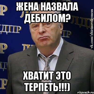 жена назвала дебилом? хватит это терпеть!!!), Мем Хватит это терпеть (Жириновский)