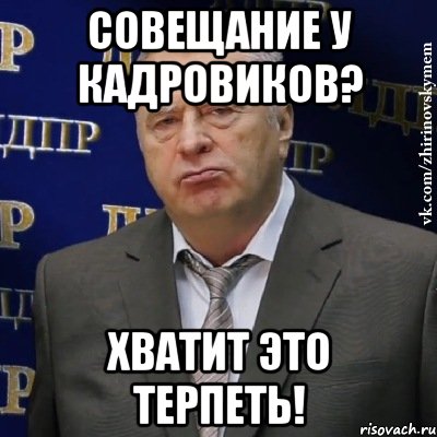 Совещание у кадровиков? Хватит это терпеть!, Мем Хватит это терпеть (Жириновский)