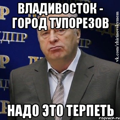 владивосток - город тупорезов надо это терпеть, Мем Хватит это терпеть (Жириновский)