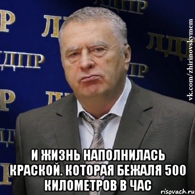  И жизнь наполнилась краской. которая бежаля 500 километров в час, Мем Хватит это терпеть (Жириновский)