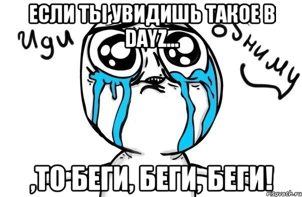 ЕСЛИ ТЫ УВИДИШЬ ТАКОЕ В DAYZ... ,ТО БЕГИ, БЕГИ, БЕГИ!, Мем Иди обниму