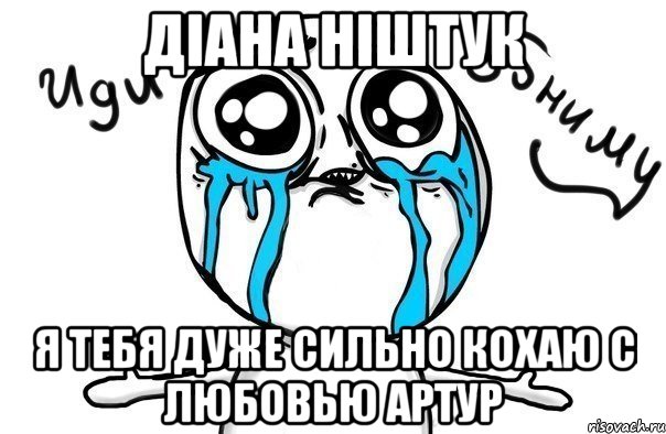 Діана Ніштук я тебя дуже сильно кохаю с любовью Артур, Мем Иди обниму