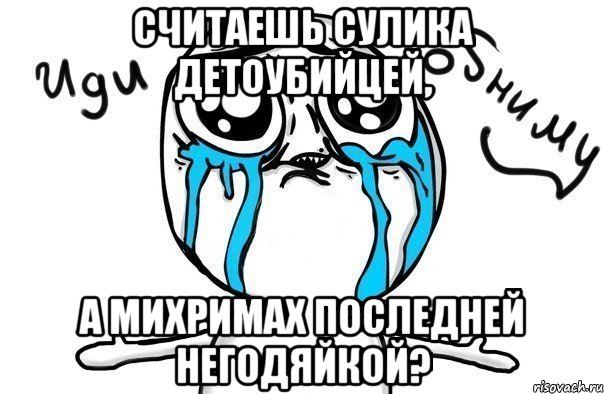 Считаешь Сулика детоубийцей, а Михримах последней негодяйкой?, Мем Иди обниму